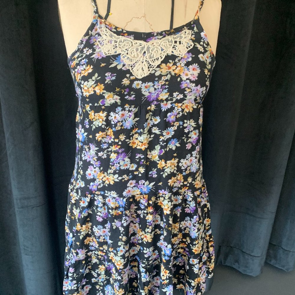 Justice Black Floral Sundress